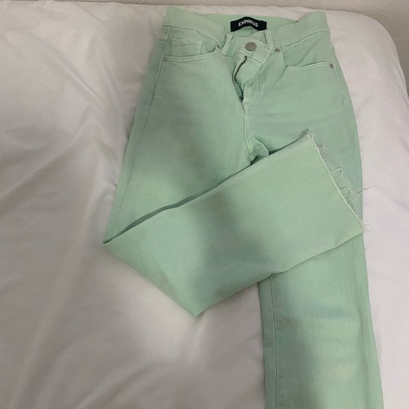 EXPRESS MINT CAPRI BOOTCUT DENIM - Picture 1 of 5